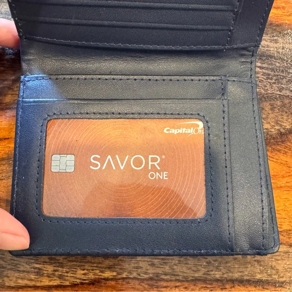 Genuine Croc Leather Wallet Dark Cobalt Color